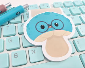 Mushroom Blue Magnetic Bookmark