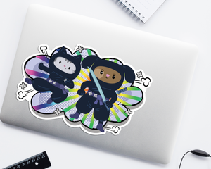 Cat & Dog Ninjas Jumbo Sticker