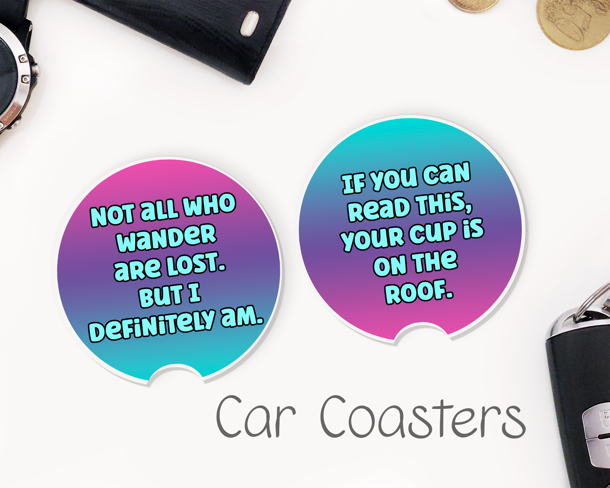 Sassy & Lost Car Coasters