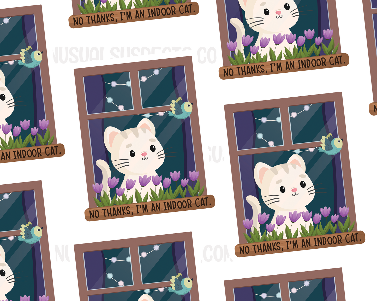 No Thanks, I'm An Indoor Cat Sticker