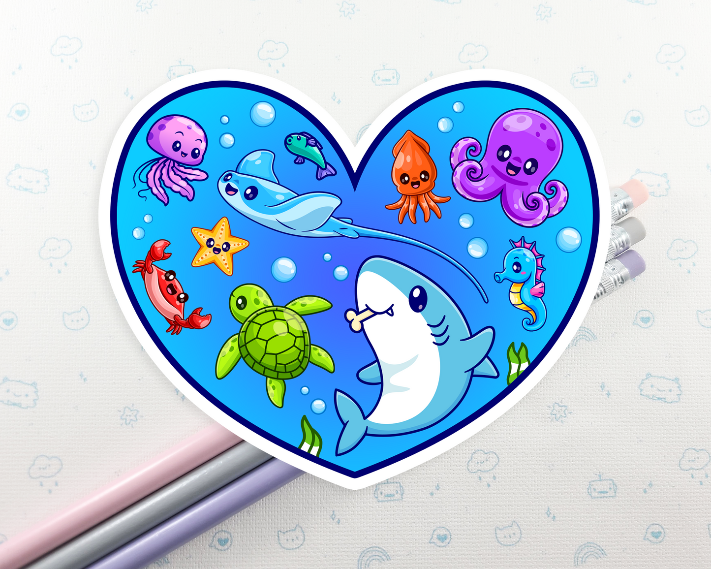 Ocean Heart Sticker