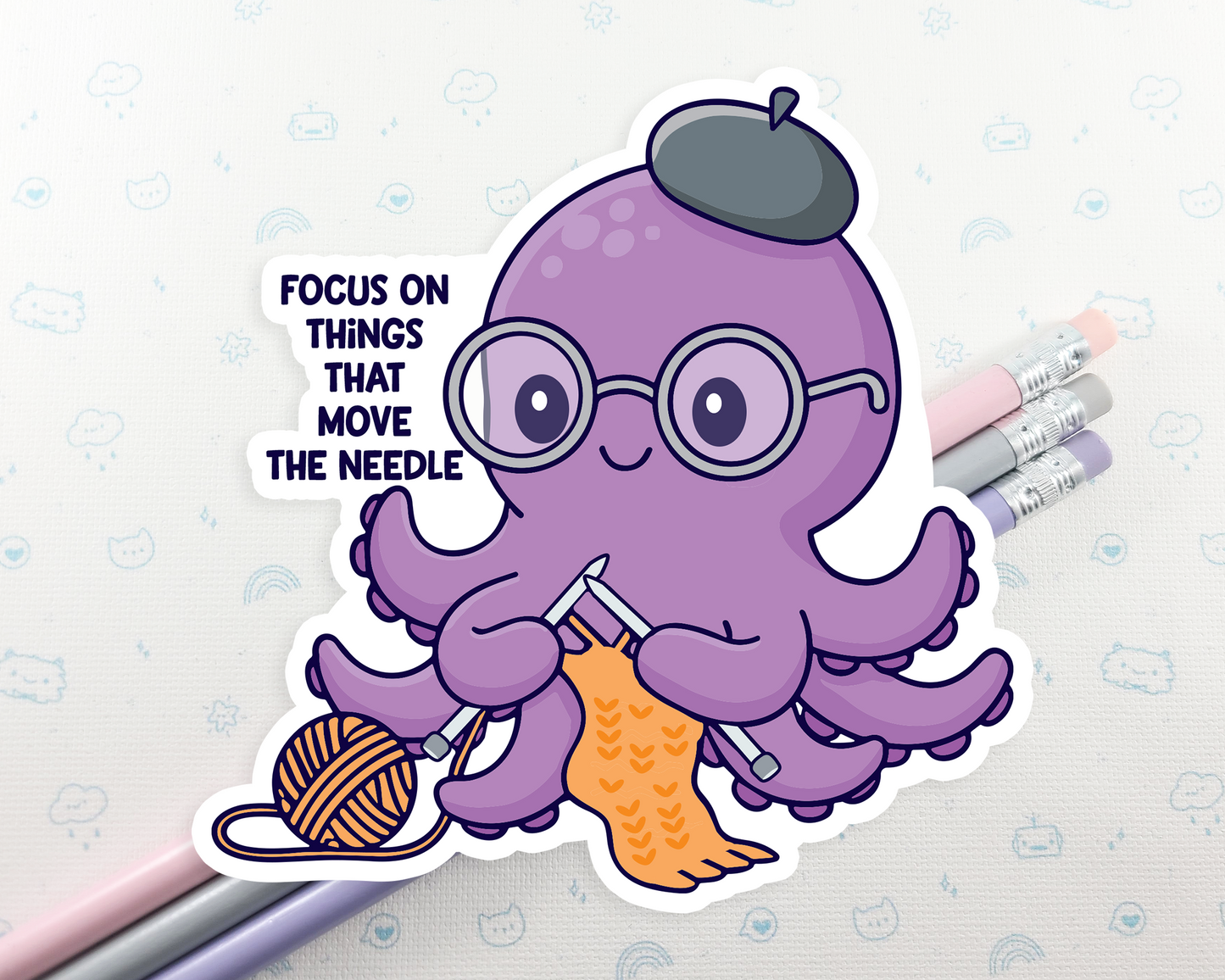 Octopus Knitting Sticker