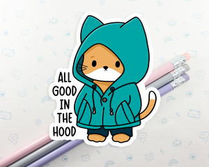 Cat Orange in Hoodie Sticker