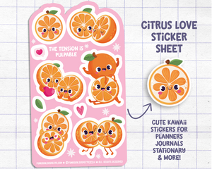 Oranges In Love Sticker Sheet