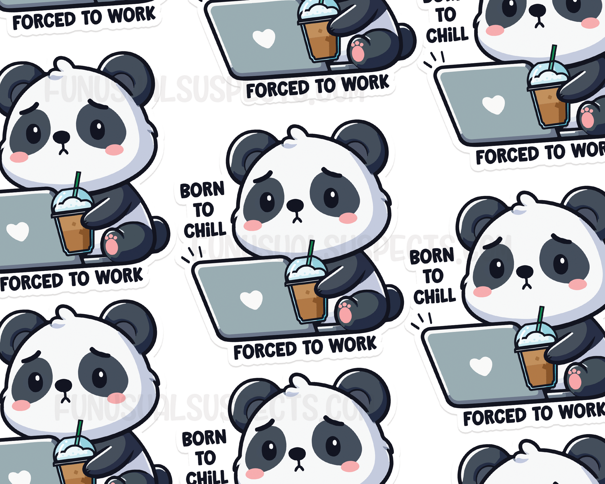 Panda Born To Chill Sticker