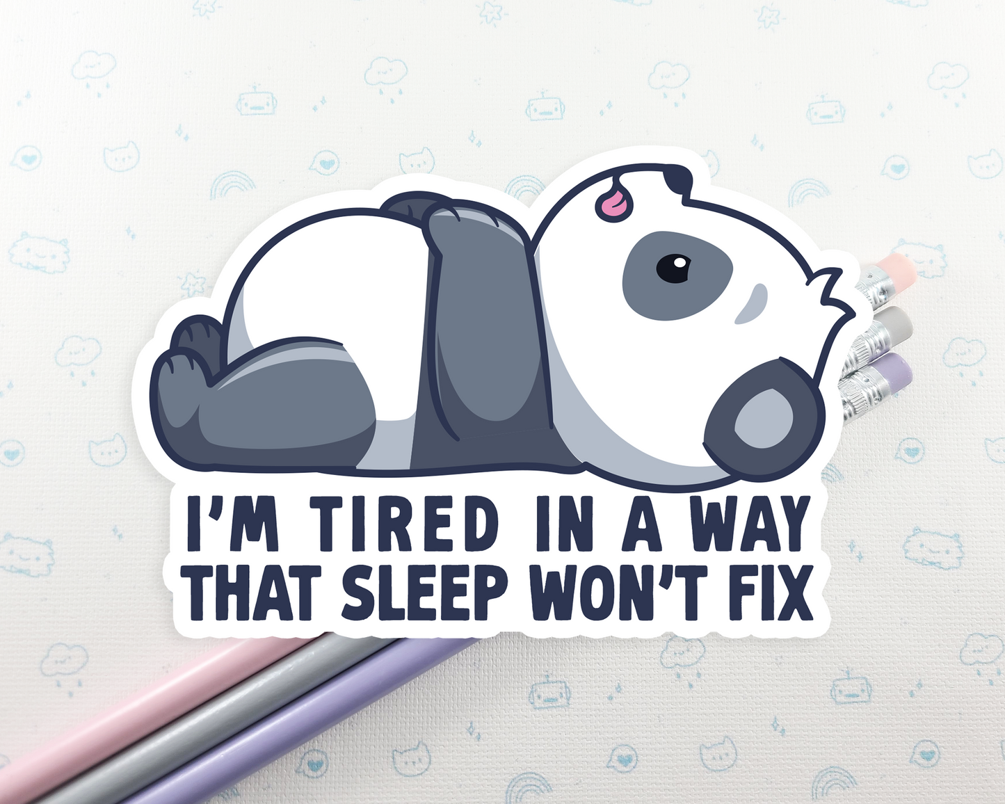 Panda Tired Sticker