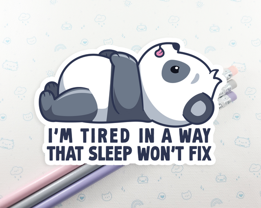 Panda Tired Sticker