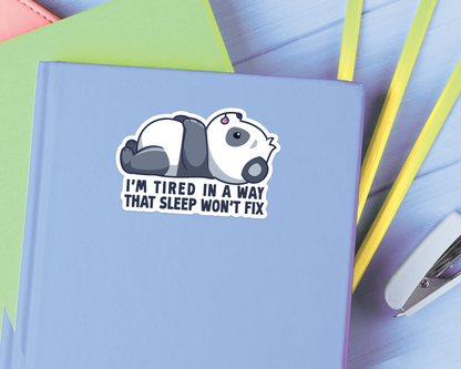 Panda Tired Sticker