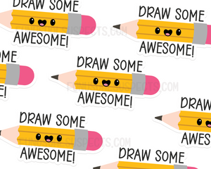 Pencil Drawsome Awesome Sticker