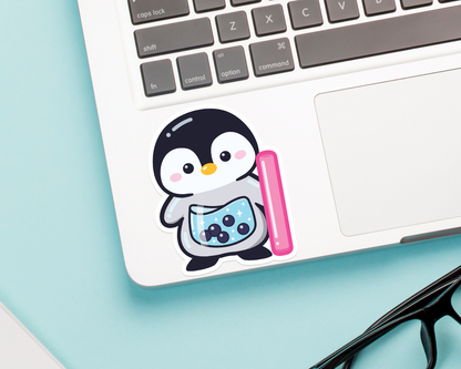Penguin Boba Tea Sticker