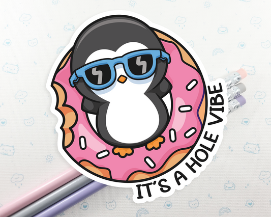 Penguin Donut Vibe Sticker