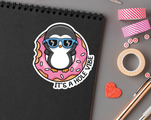 Penguin Donut Vibe Sticker