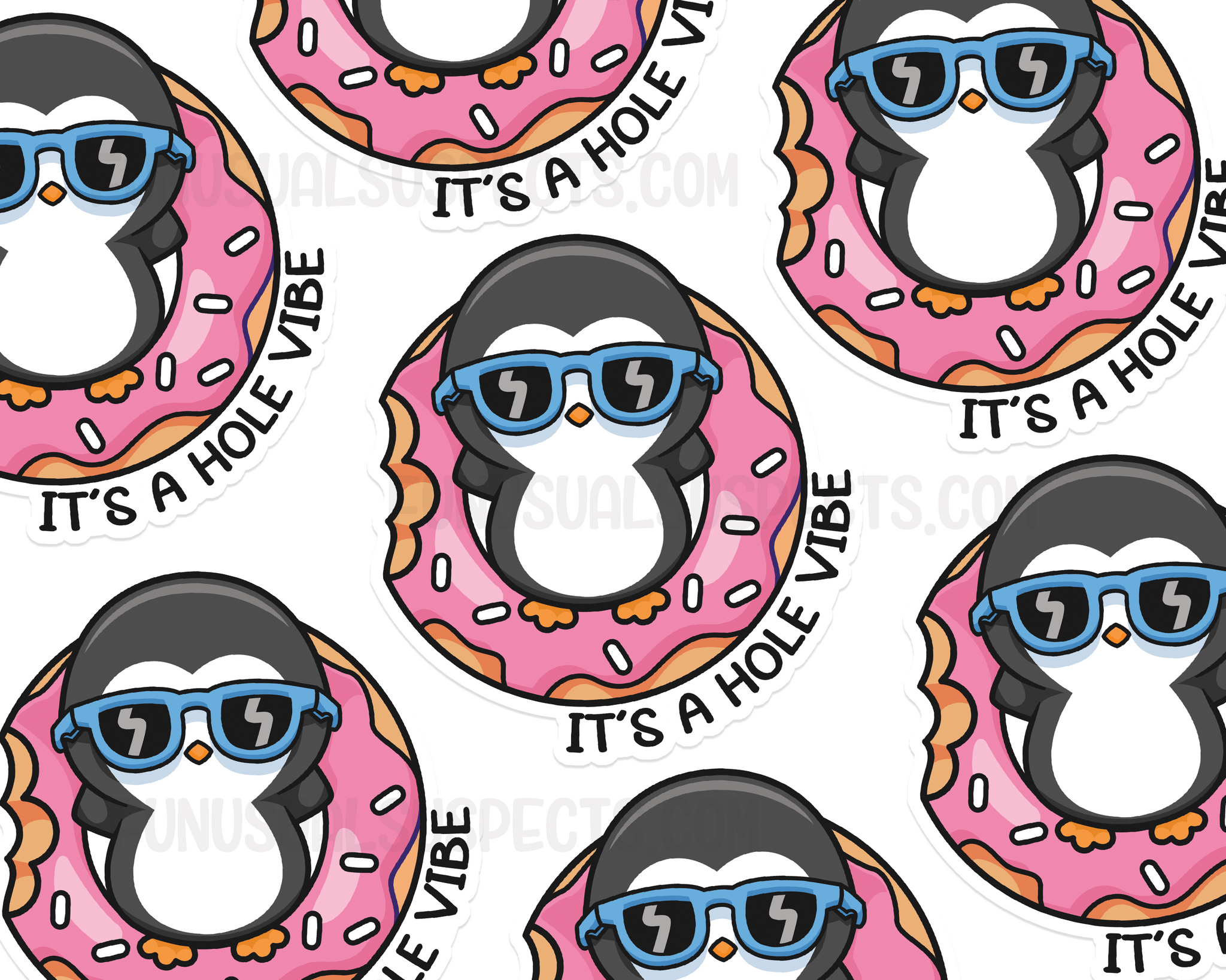 Penguin Donut Vibe Sticker