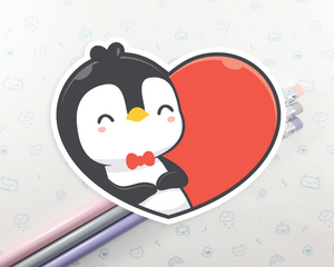 Penguin Heart Sticker
