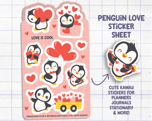 Penguins In Love Sticker Sheet