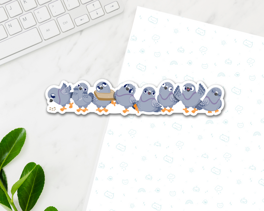Pigeon Flock Long Sticker
