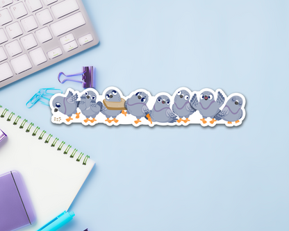 Pigeon Flock Long Sticker