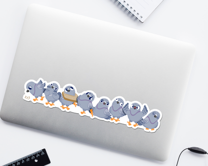 Pigeon Flock Long Sticker