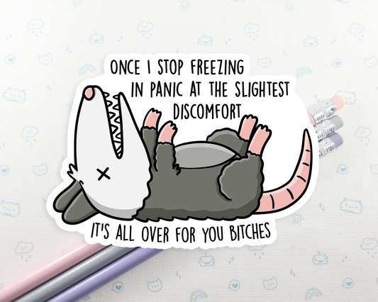 Possum Panic Sticker