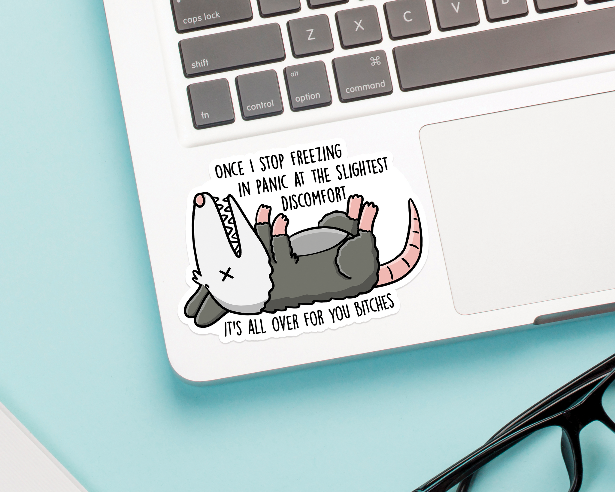 Possum Panic Sticker