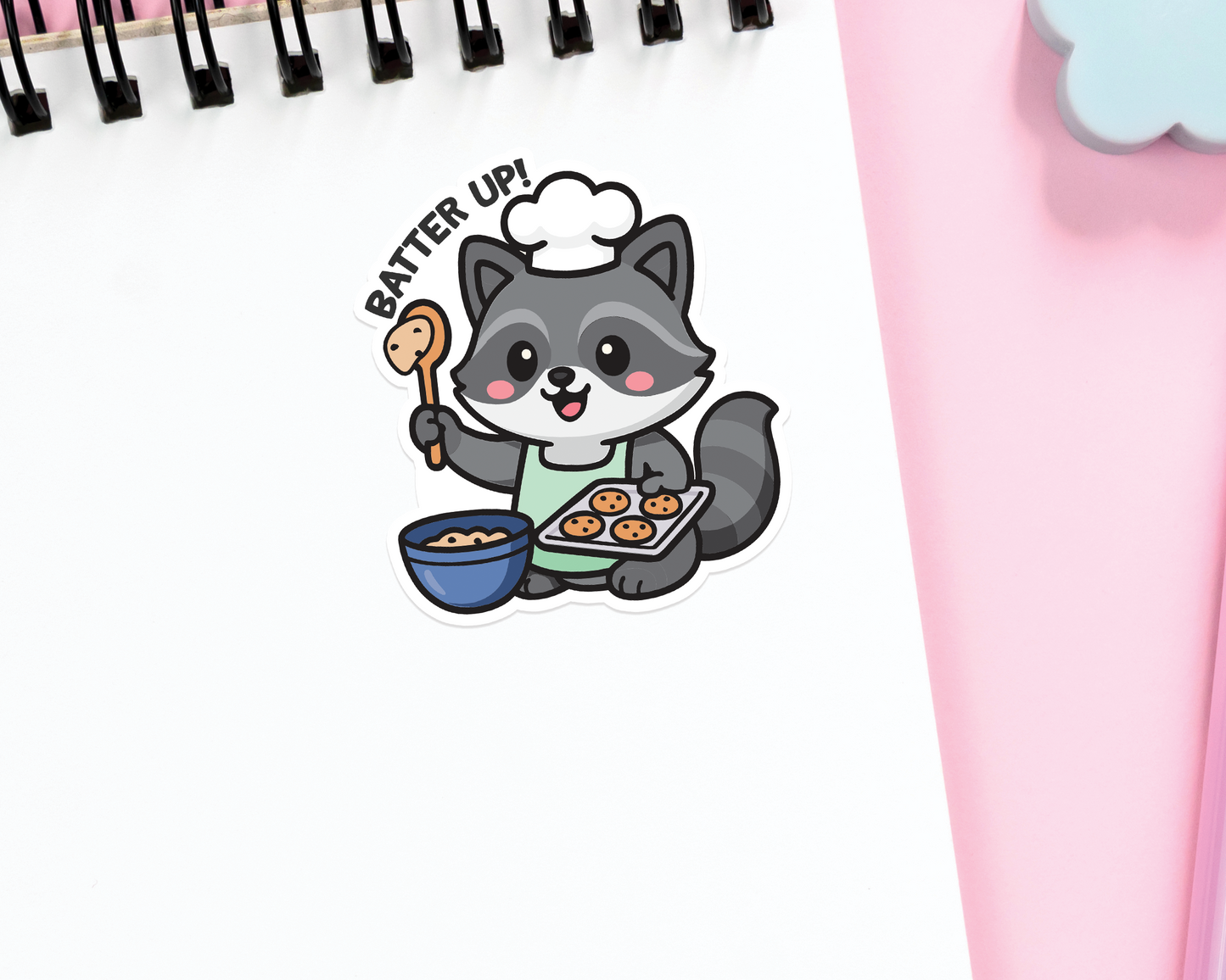 Raccoon Batter Up! Sticker
