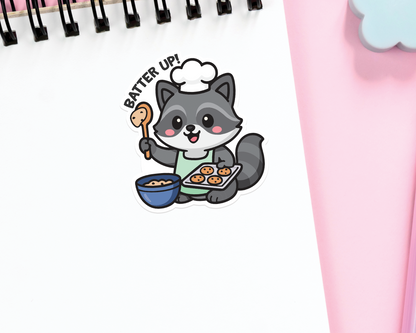 Raccoon Batter Up! Sticker