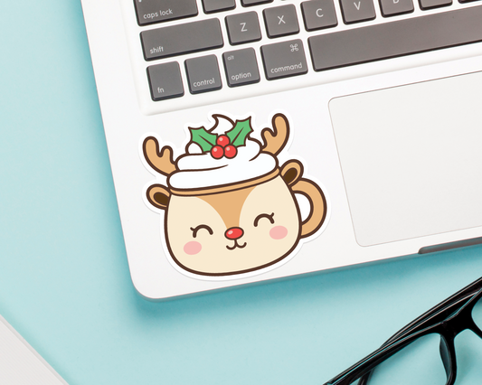 Reindeer Cocoa Mug Sticker