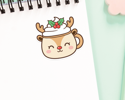 Reindeer Cocoa Mug Sticker
