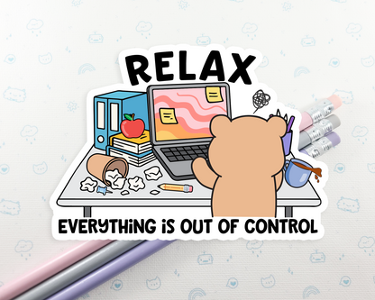 Relax Bear Working Sticker