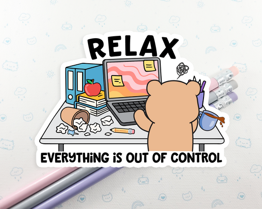 Relax Bear Working Sticker