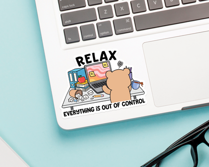 Relax Bear Working Sticker