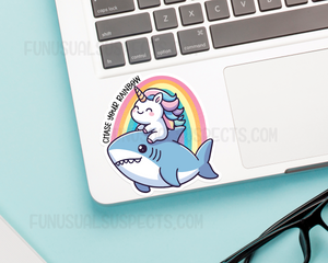 Shark Unicorn Rainbow Sticker