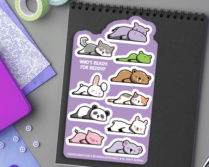 Sleepy Animals Sticker Sheet
