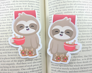 Sloth Reindeer Slippers Magnetic Bookmark