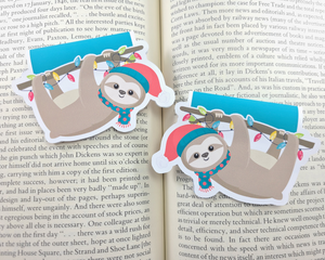 Christmas Sloth with Lights Magnetic Bookmark