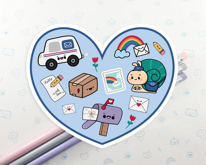 Heart Snail Mail Sticker