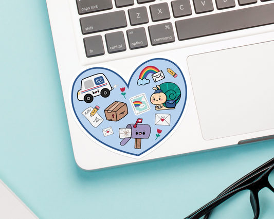 Heart Snail Mail Sticker