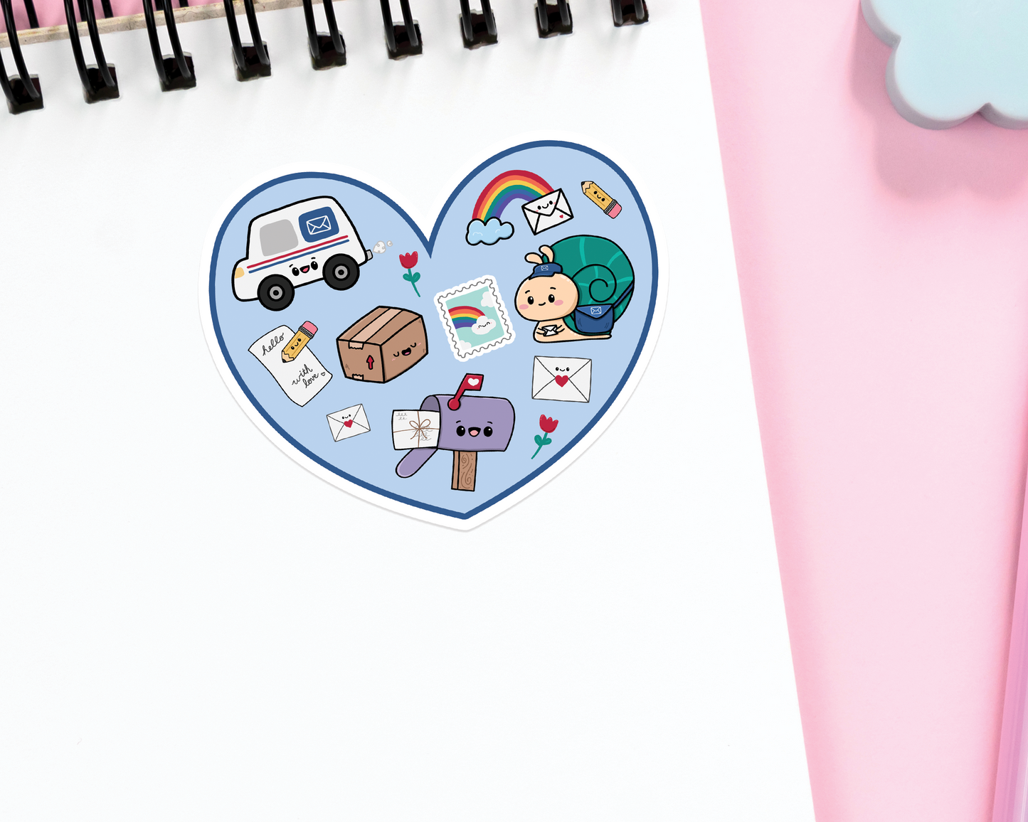 Heart Snail Mail Sticker