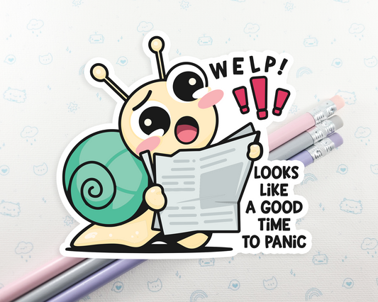 Snail Time To Panic Sticker