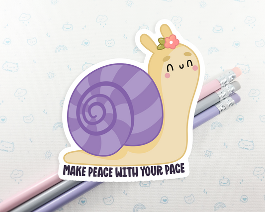 Snail Peace with your Pace Sticker