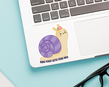 Snail Peace with your Pace Sticker