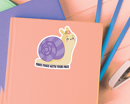 Snail Peace with your Pace Sticker