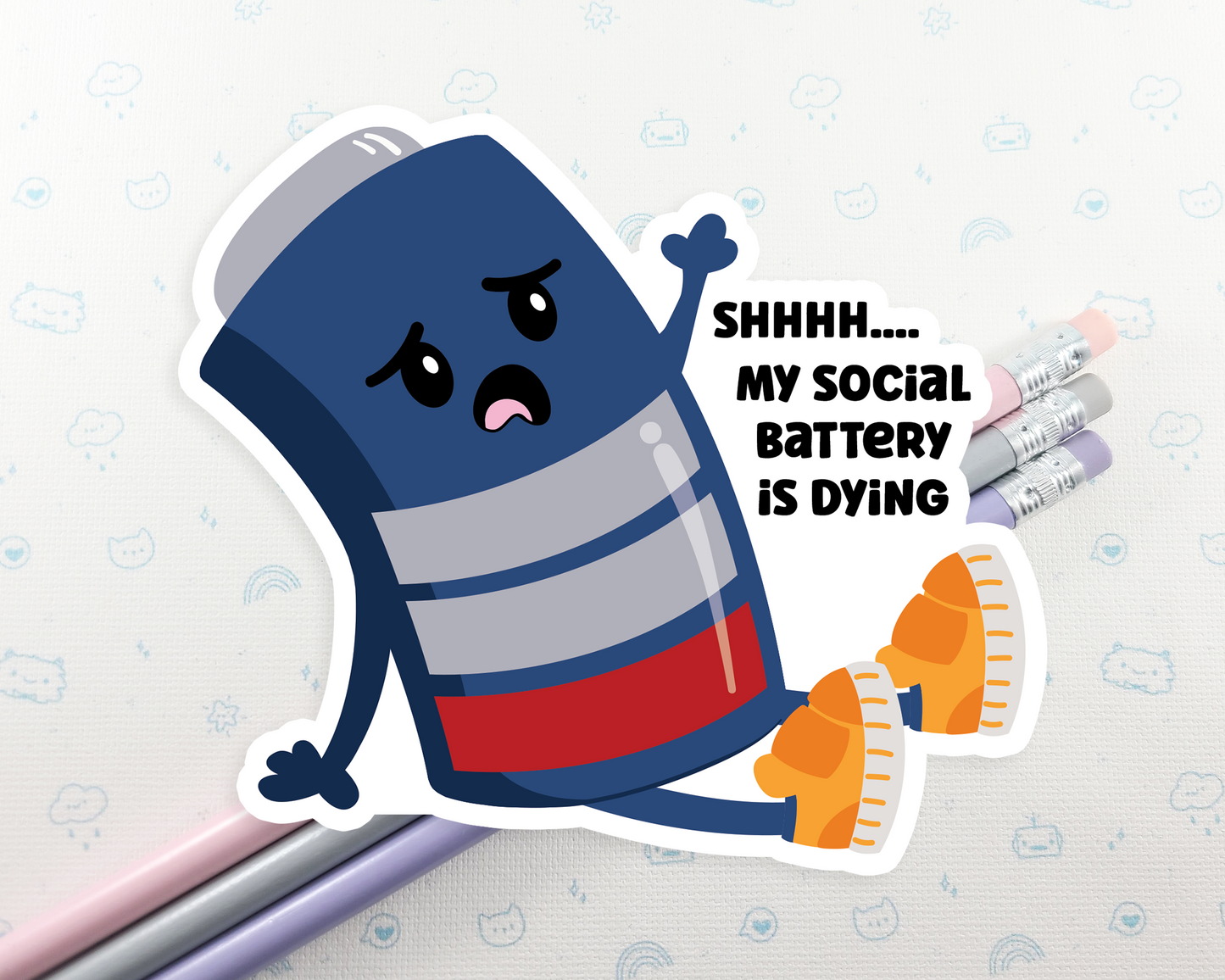 Social Battery Sticker