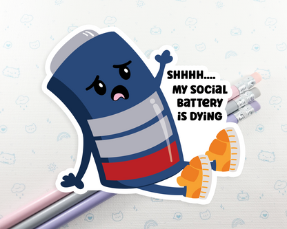Social Battery Sticker