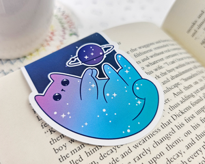 Space Cat Planet Magnetic Bookmark