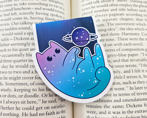 Space Cat Planet Magnetic Bookmark