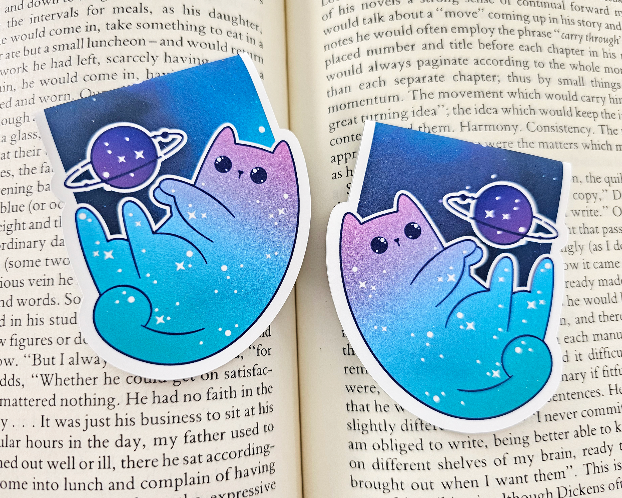 Space Cat Planet Magnetic Bookmark