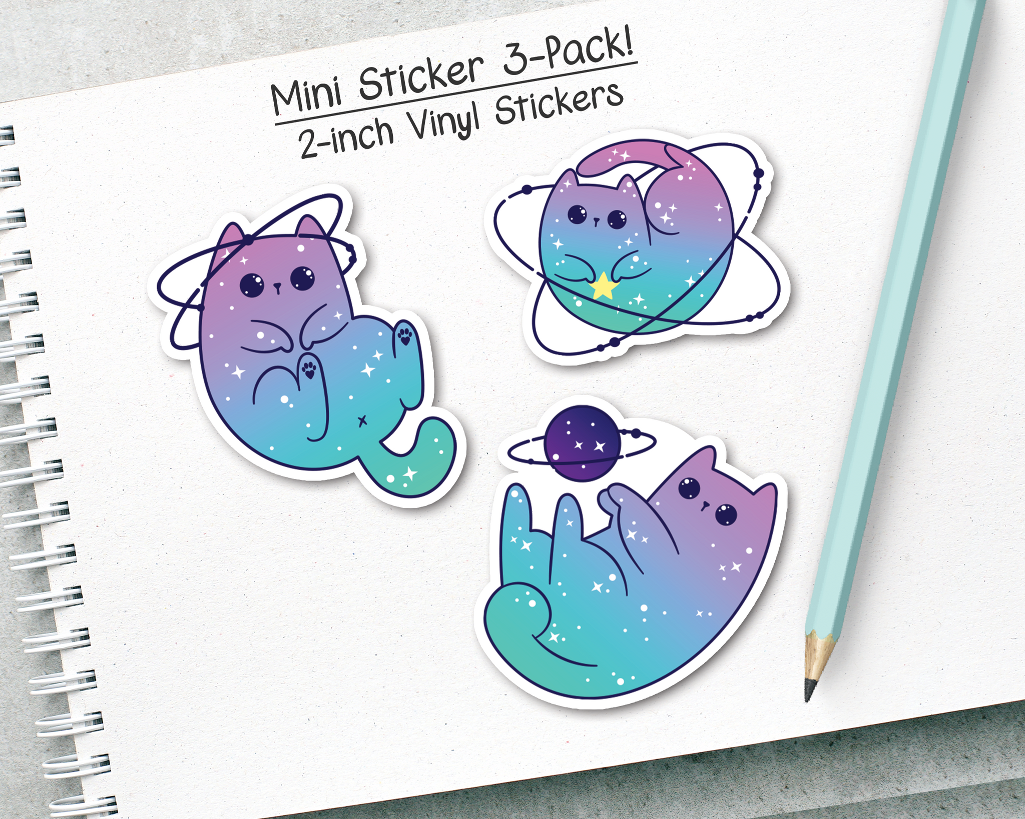 Space Cats - Mini Sticker Pack – FunUsualSuspects