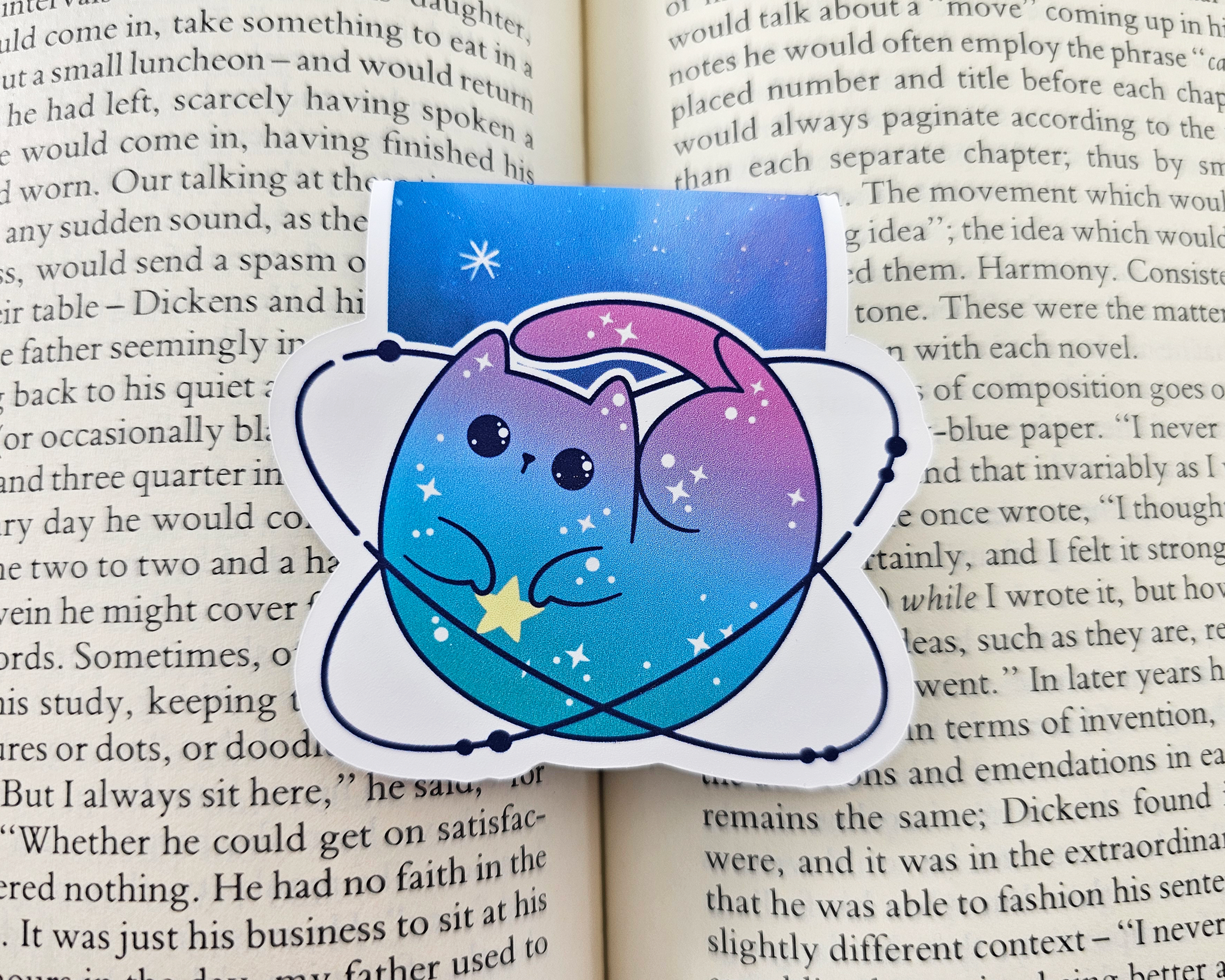 Space Cat Star Magnetic Bookmark