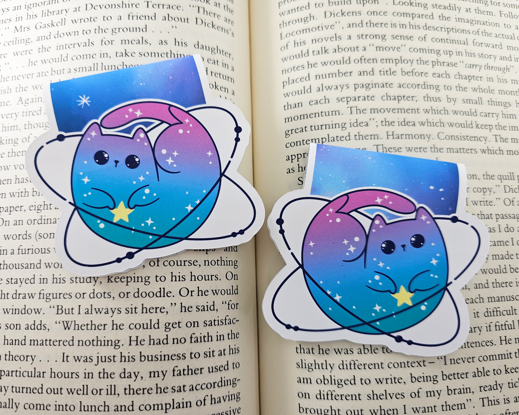 Space Cat Star Magnetic Bookmark